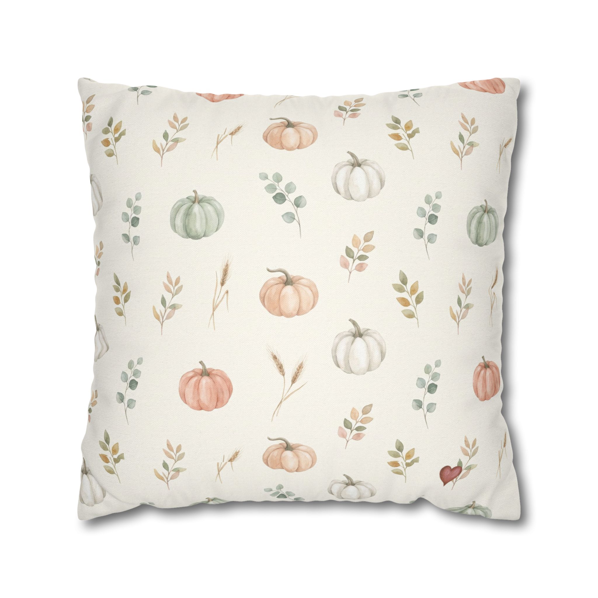 Watercolor Pumpkin Pillow Cover, Sage and Peach Neutral Fall Throw Pillow, Farmhouse Autumn Decor - Image 8