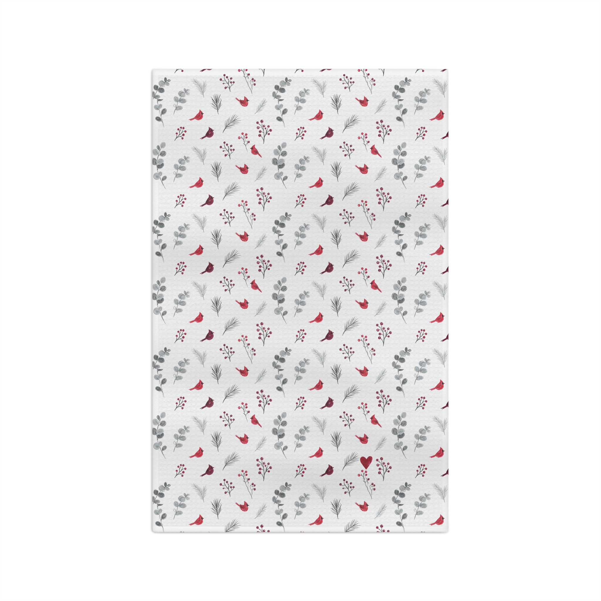 Cardinal Christmas Tea Towel, Watercolor Red Bird Kitchen Towel, Holiday Hostess Gift - Image 6
