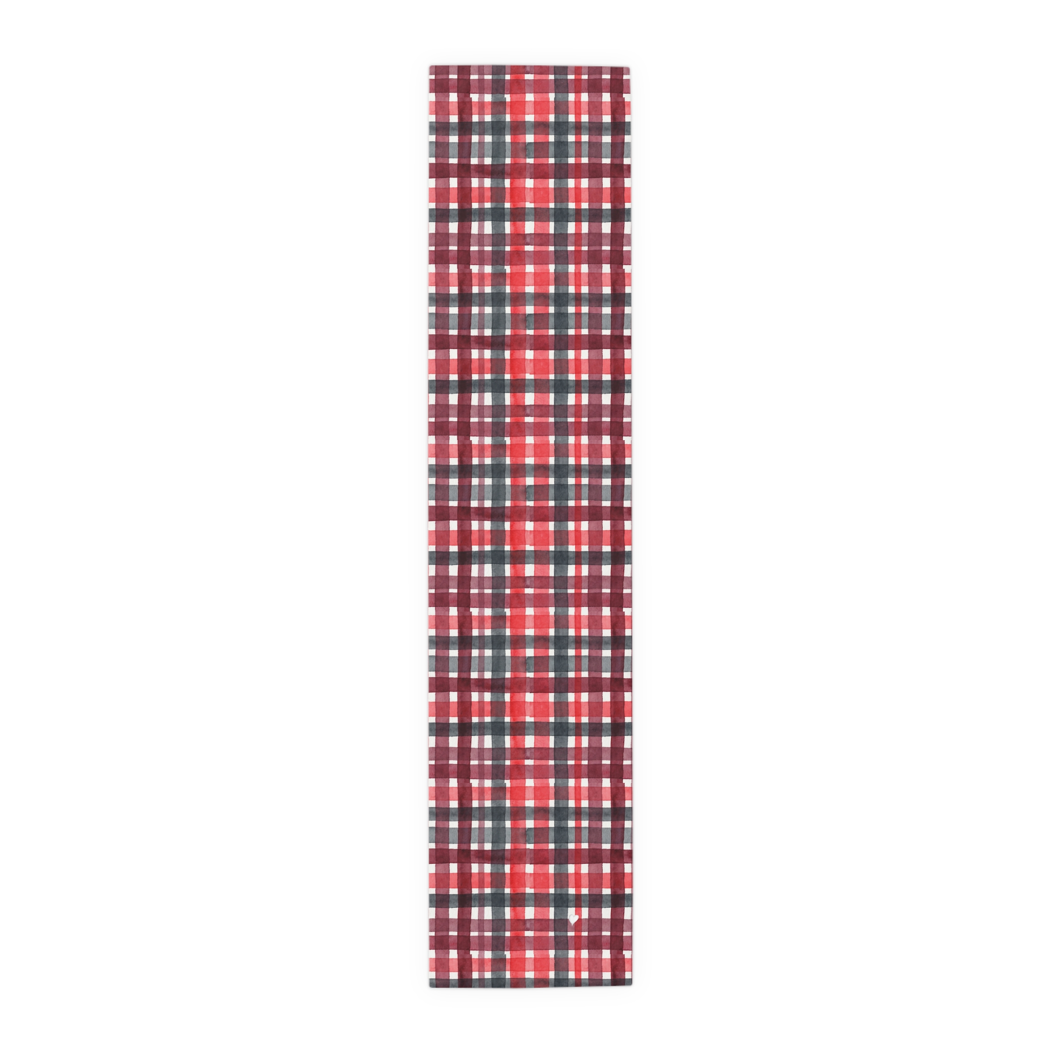 Red and Black Plaid Table Runner, Watercolor Buffalo Check Christmas Table Decor, Cabin Farmhouse Holiday Runner - Image 6
