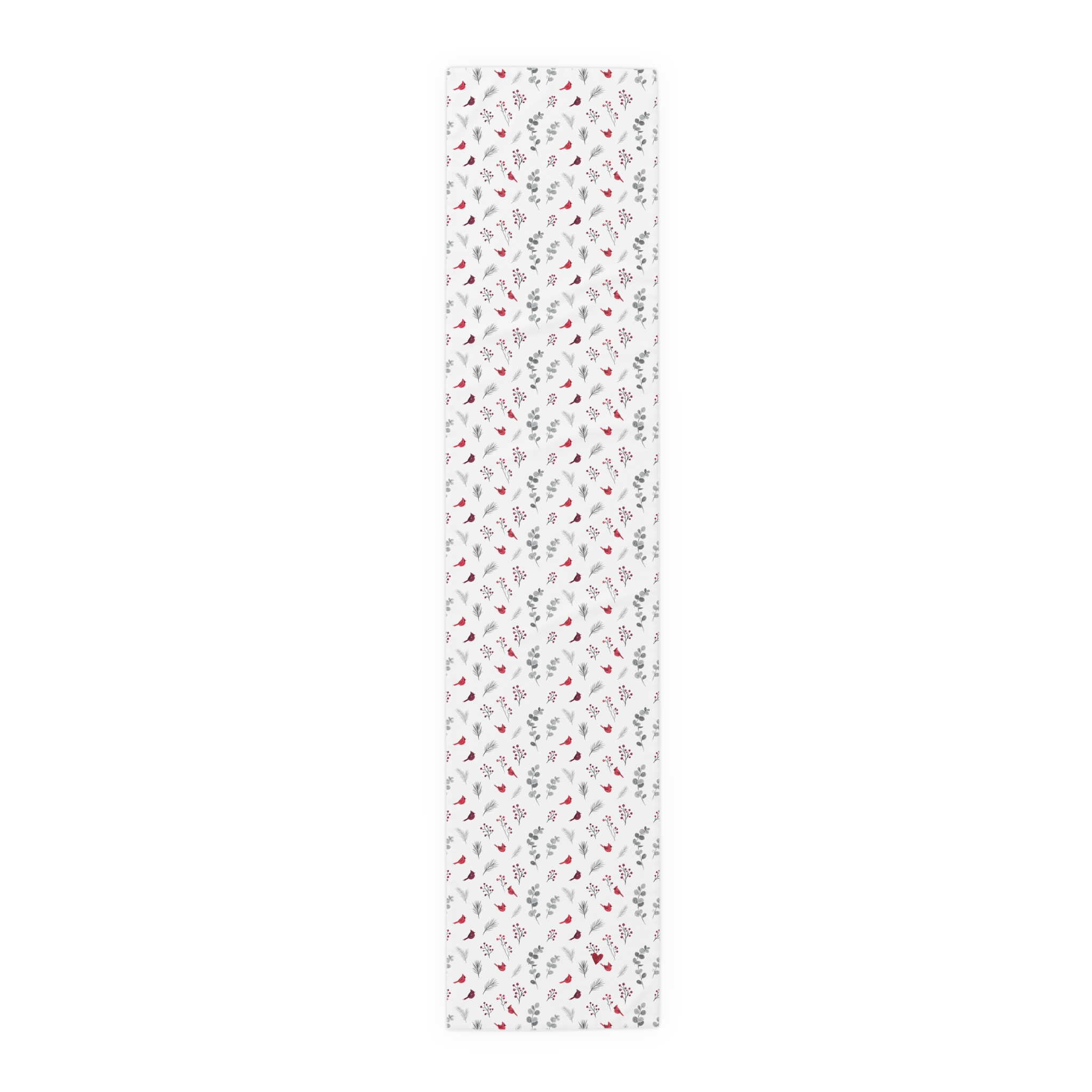 Cardinal Table Runner, Red Bird Christmas Table Decor, Botanical Winter Table Runner - Image 6
