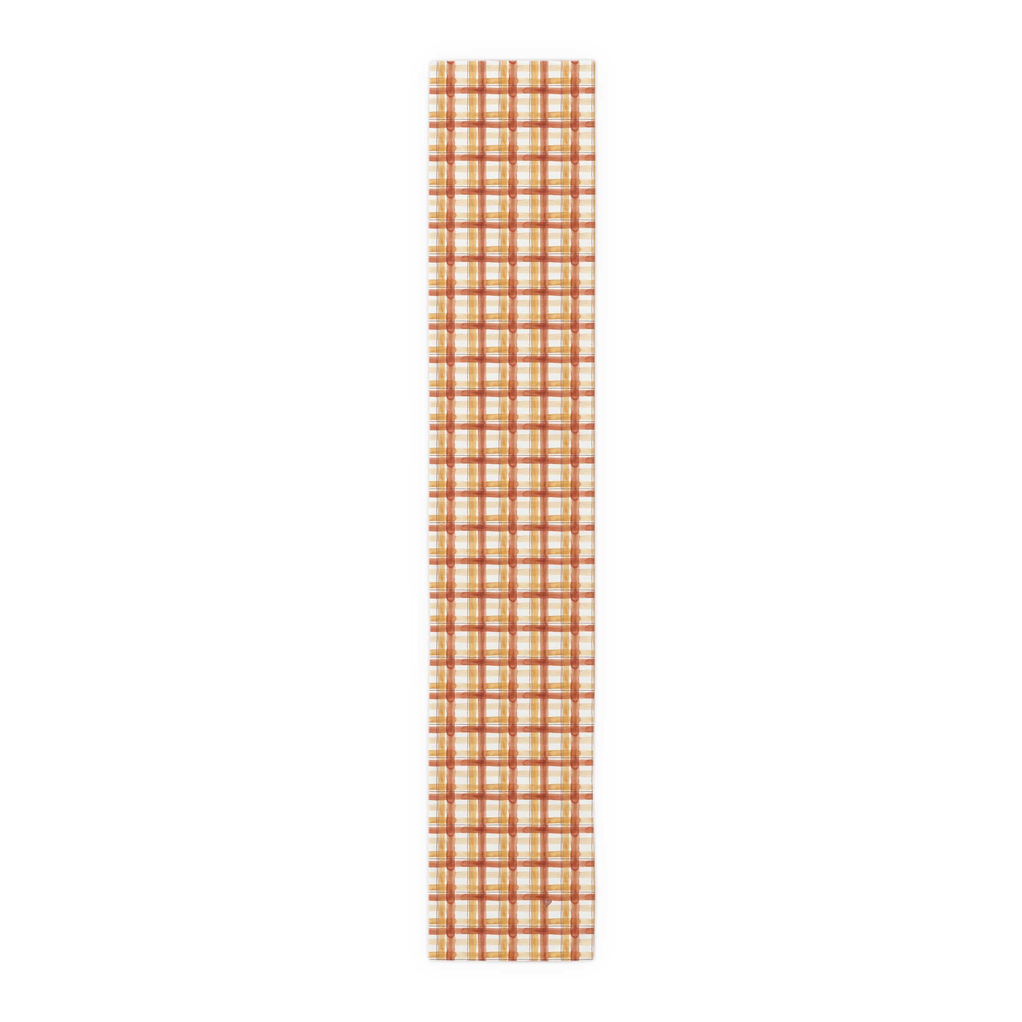 Rust Plaid Table Runner, Watercolor Terracotta Fall Table Decor, Farmhouse Thanksgiving Runner - Image 7