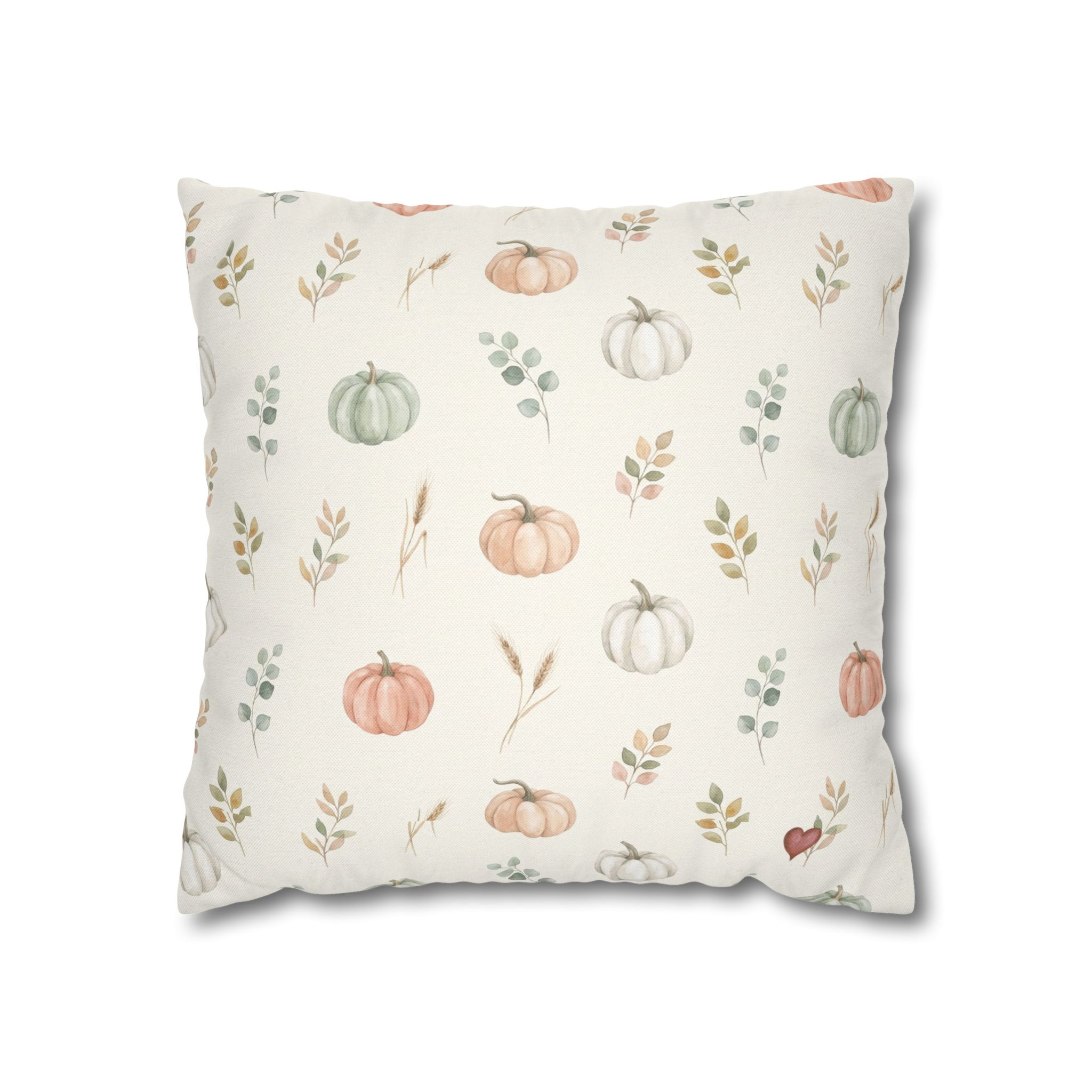 Watercolor Pumpkin Pillow Cover, Sage and Peach Neutral Fall Throw Pillow, Farmhouse Autumn Decor - Image 7
