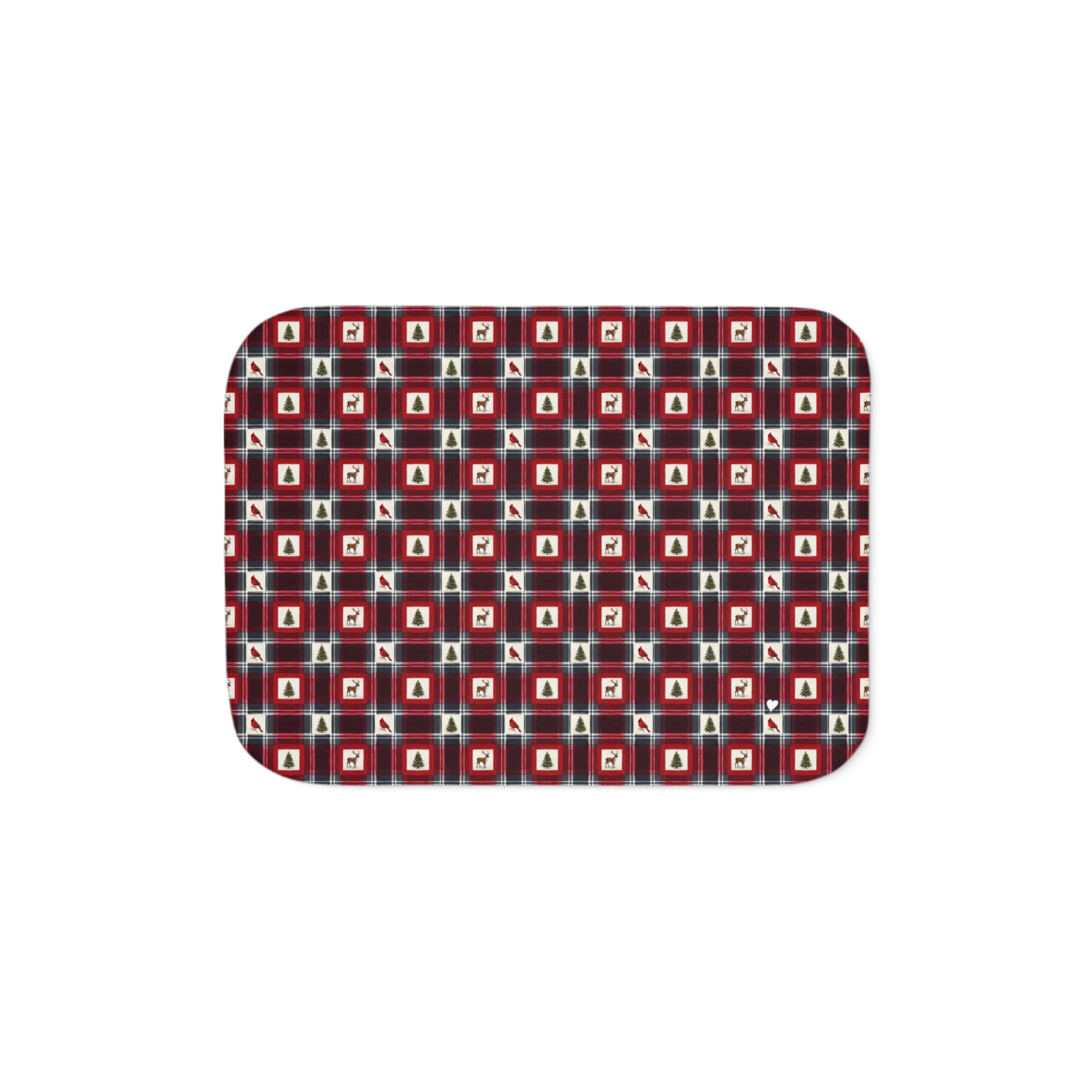 Buffalo Plaid Reindeer Sherpa Blanket, Red and Black Christmas Lodge Throw, Cozy Cabin Holiday Blanket - Image 5