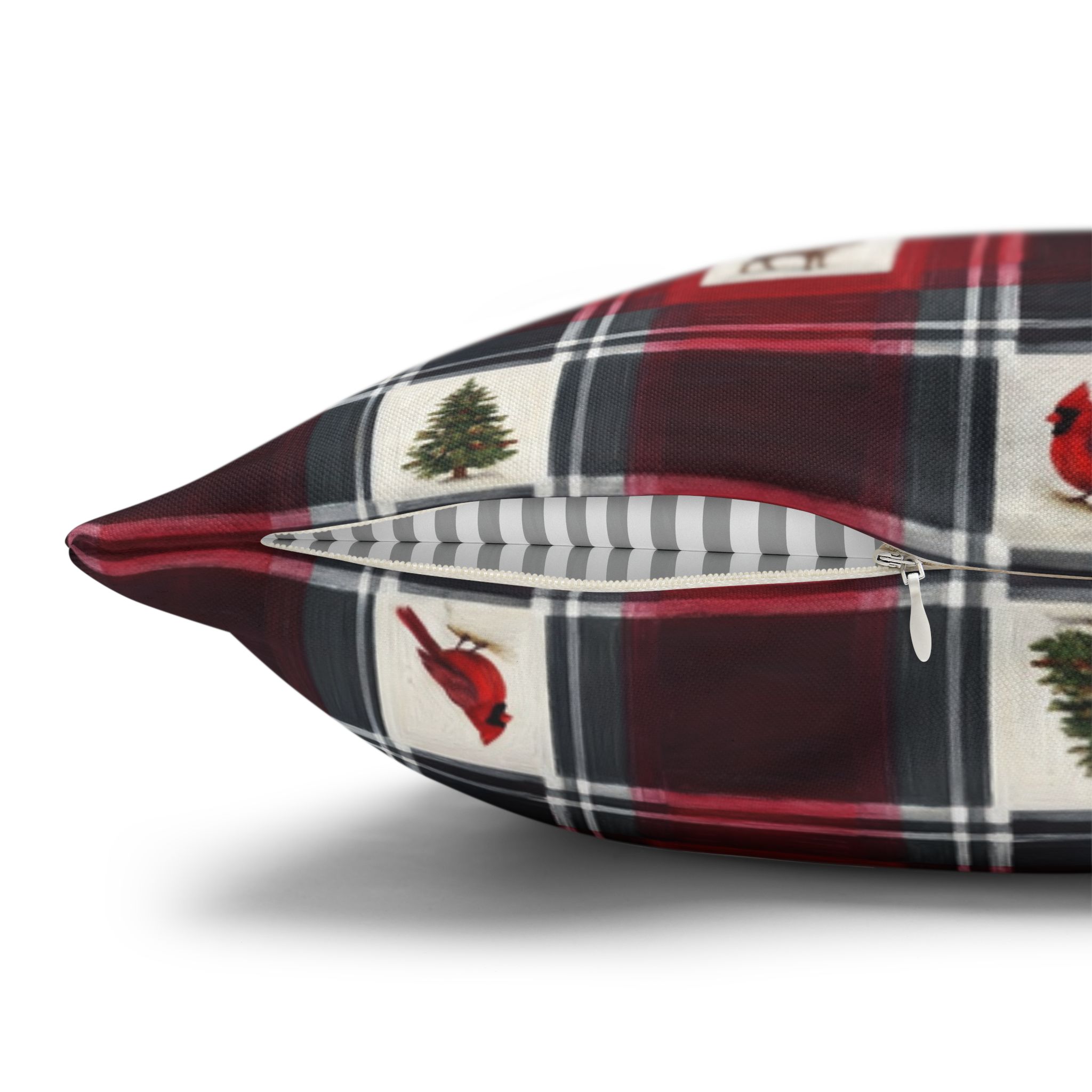 Buffalo Plaid Reindeer Pillow Cover, Red and Black Christmas Lodge Throw Pillow, Cabin Holiday Decor - Image 4