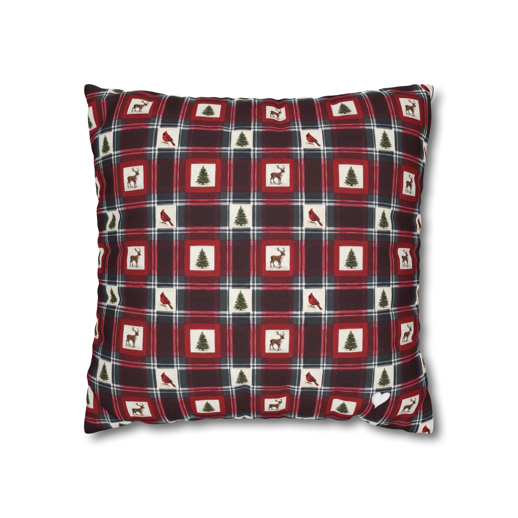 Buffalo Plaid Reindeer Pillow Cover, Red and Black Christmas Lodge Throw Pillow, Cabin Holiday Decor - Image 7