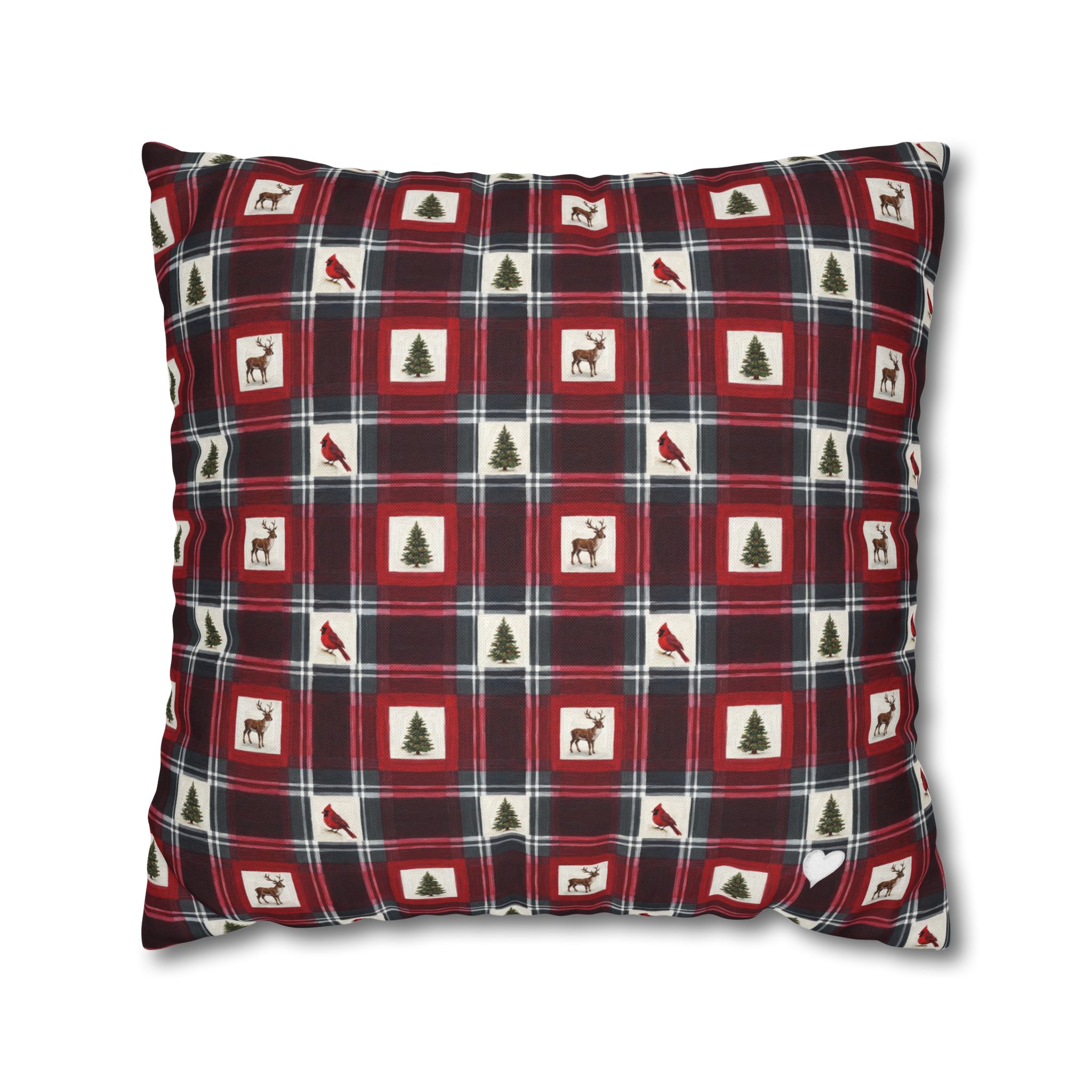 Buffalo Plaid Reindeer Pillow Cover, Red and Black Christmas Lodge Throw Pillow, Cabin Holiday Decor - Image 8