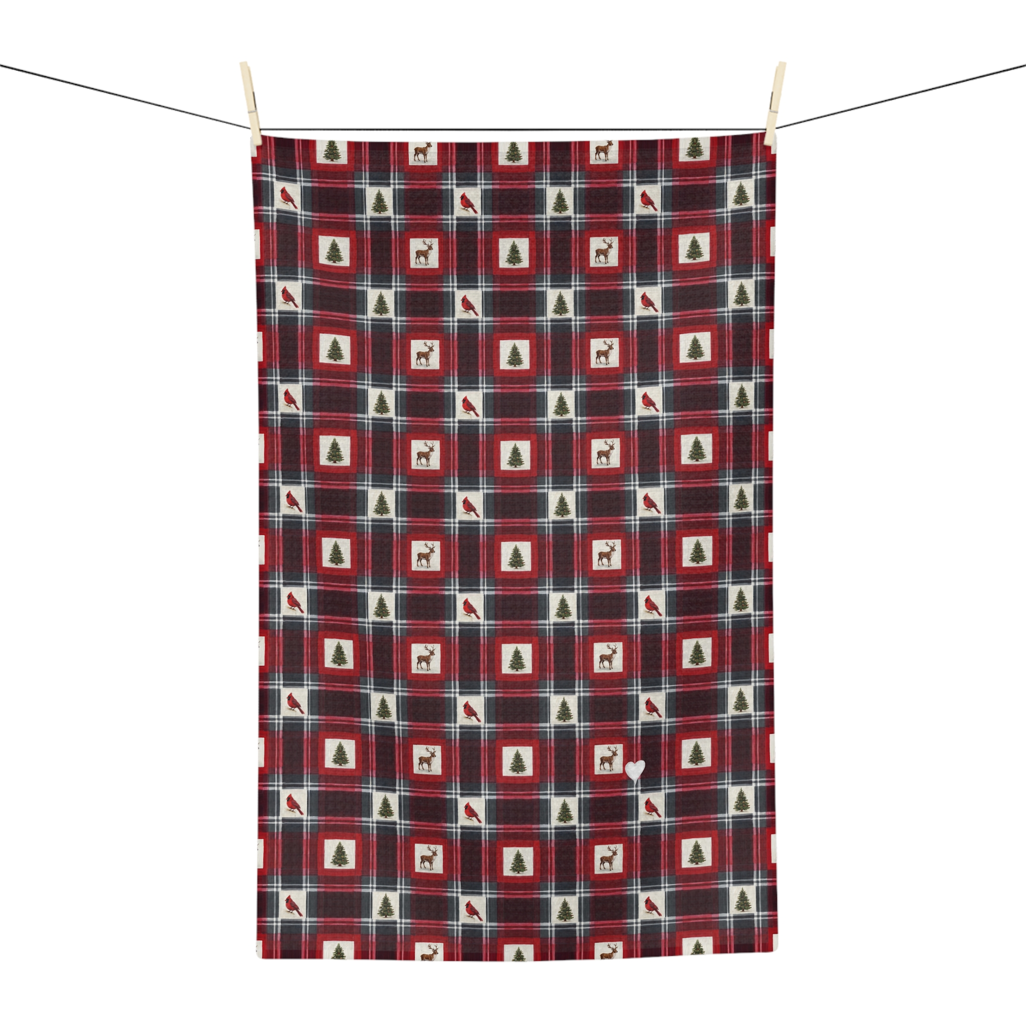 Buffalo Plaid Reindeer Tea Towel, Red and Black Christmas Kitchen Towel, Cabin Hostess Gift - Image 4