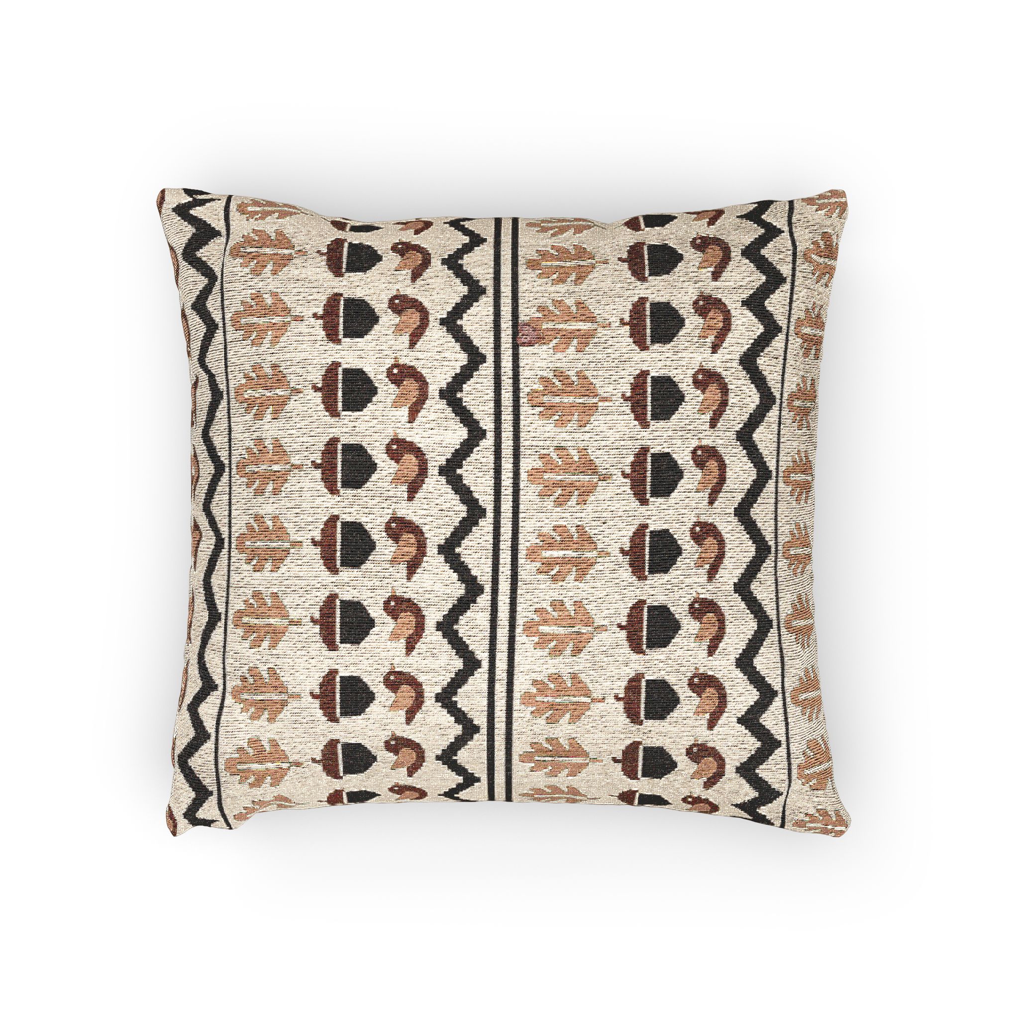 Autumn Folk Fair Isle Woven Pillow, Mustard and Rust Fall Throw Pillow, Jacquard Accent Pillow - Image 4