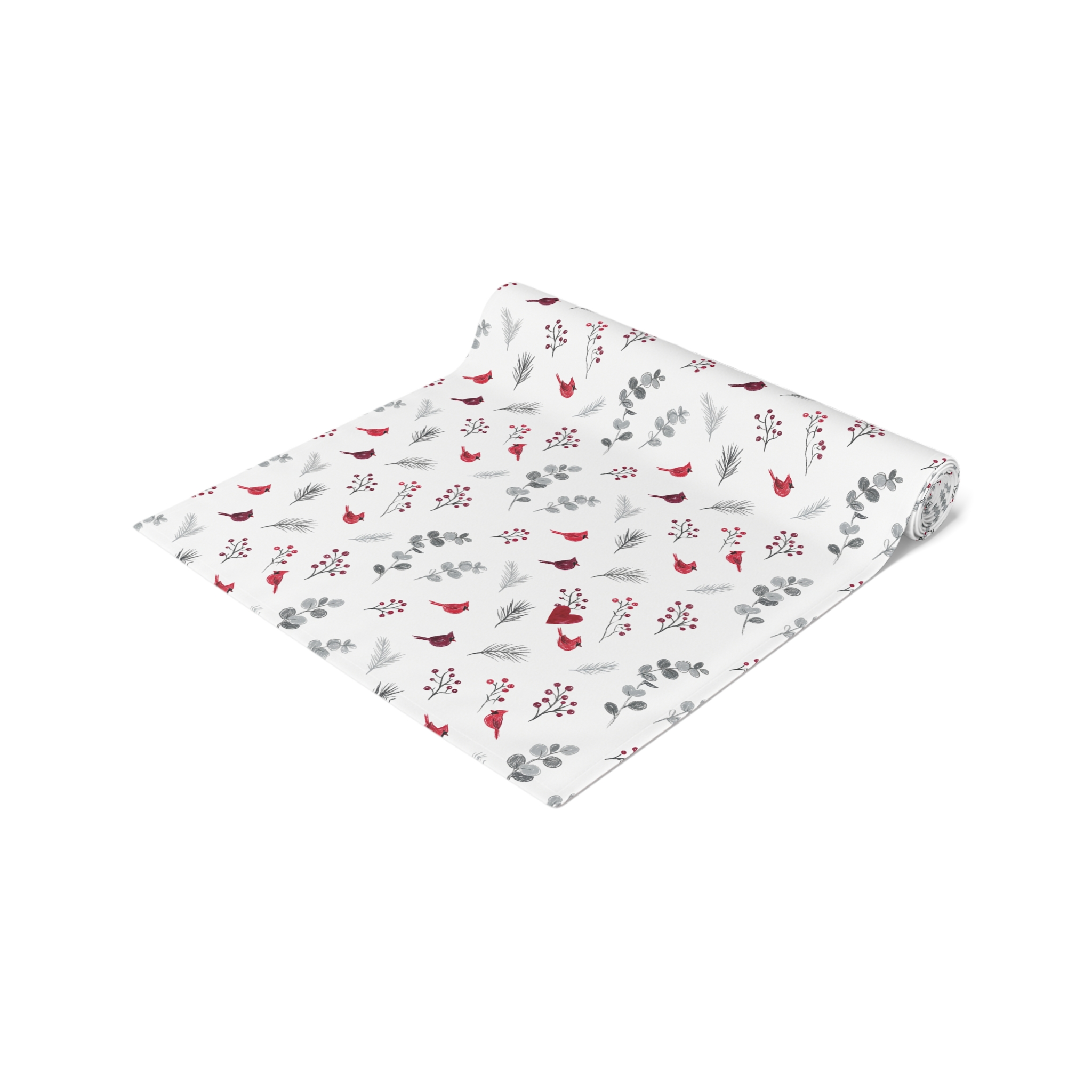 Cardinal Table Runner, Red Bird Christmas Table Decor, Botanical Winter Table Runner - Image 5