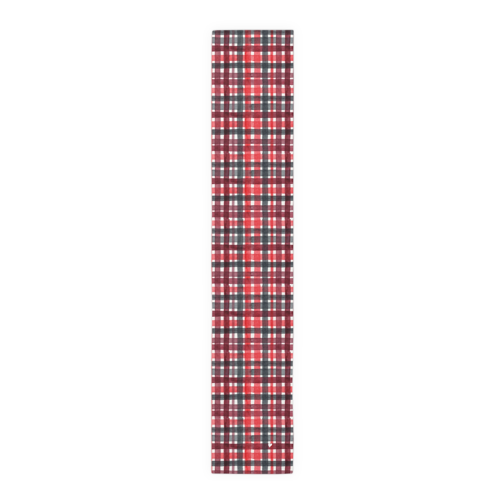 Red and Black Plaid Table Runner, Watercolor Buffalo Check Christmas Table Decor, Cabin Farmhouse Holiday Runner - Image 7