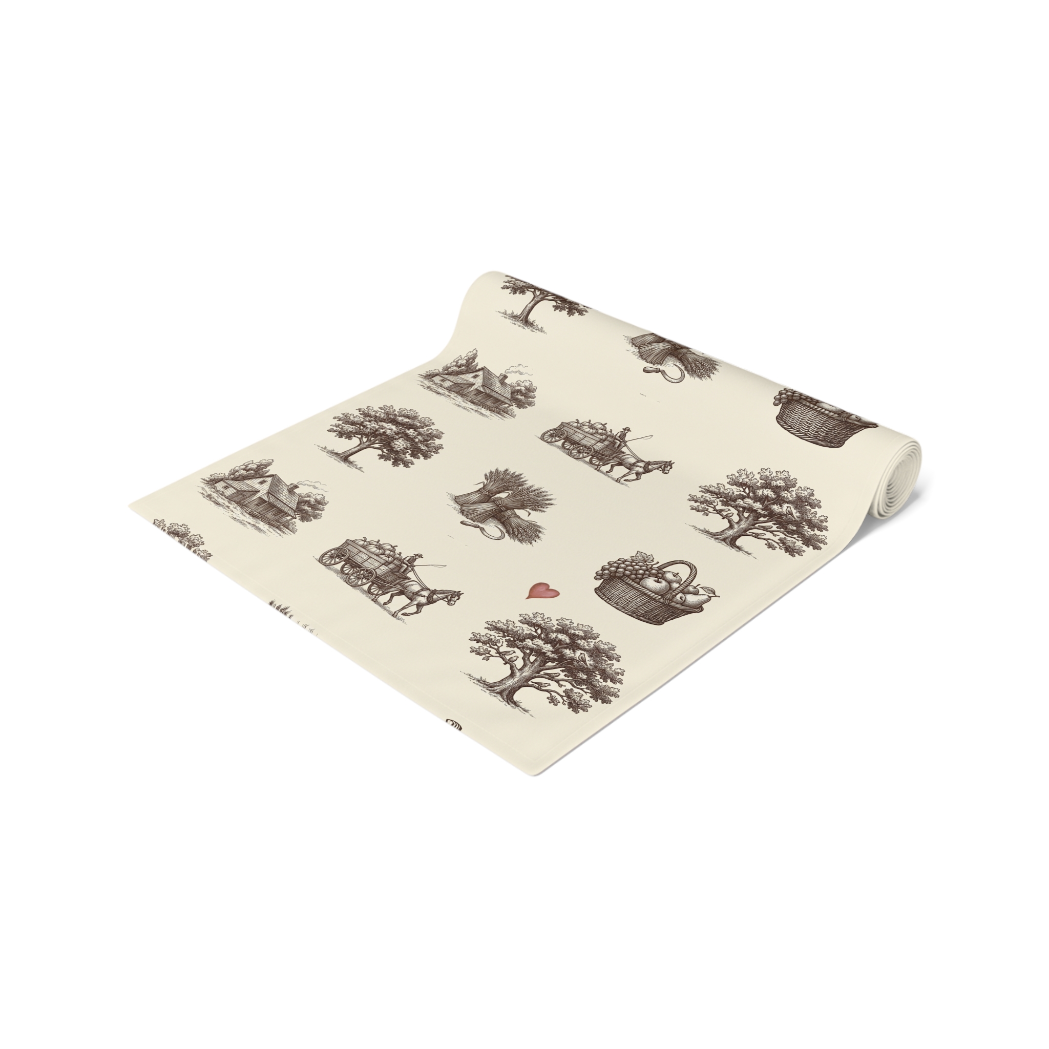 Vintage Harvest Toile Table Runner, Farmhouse Thanksgiving Table Decor, Fall Toile Runner - Image 6