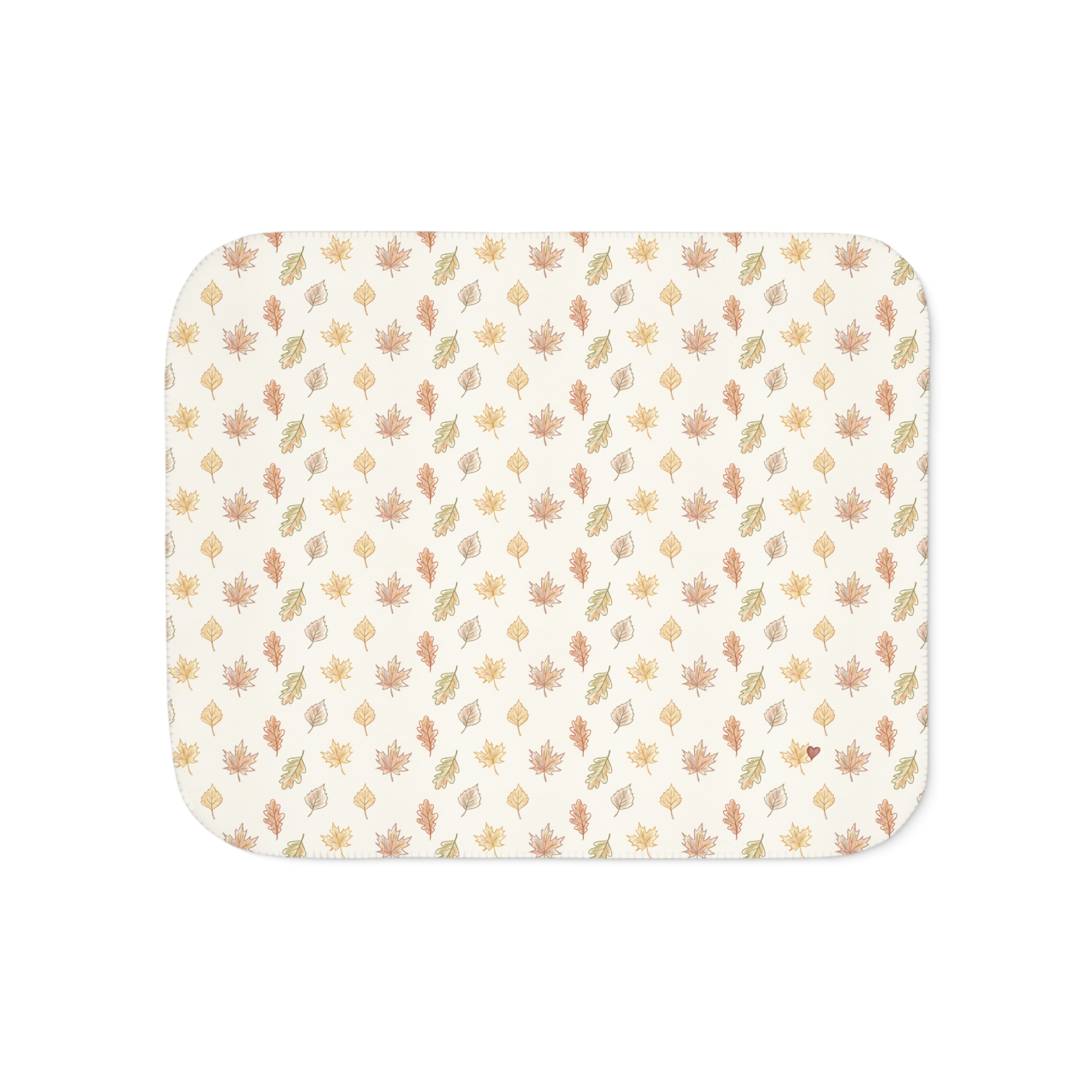 Autumn Leaves Sherpa Blanket, Neutral Fall Throw, Minimalist Cozy Autumn Blanket - Image 4