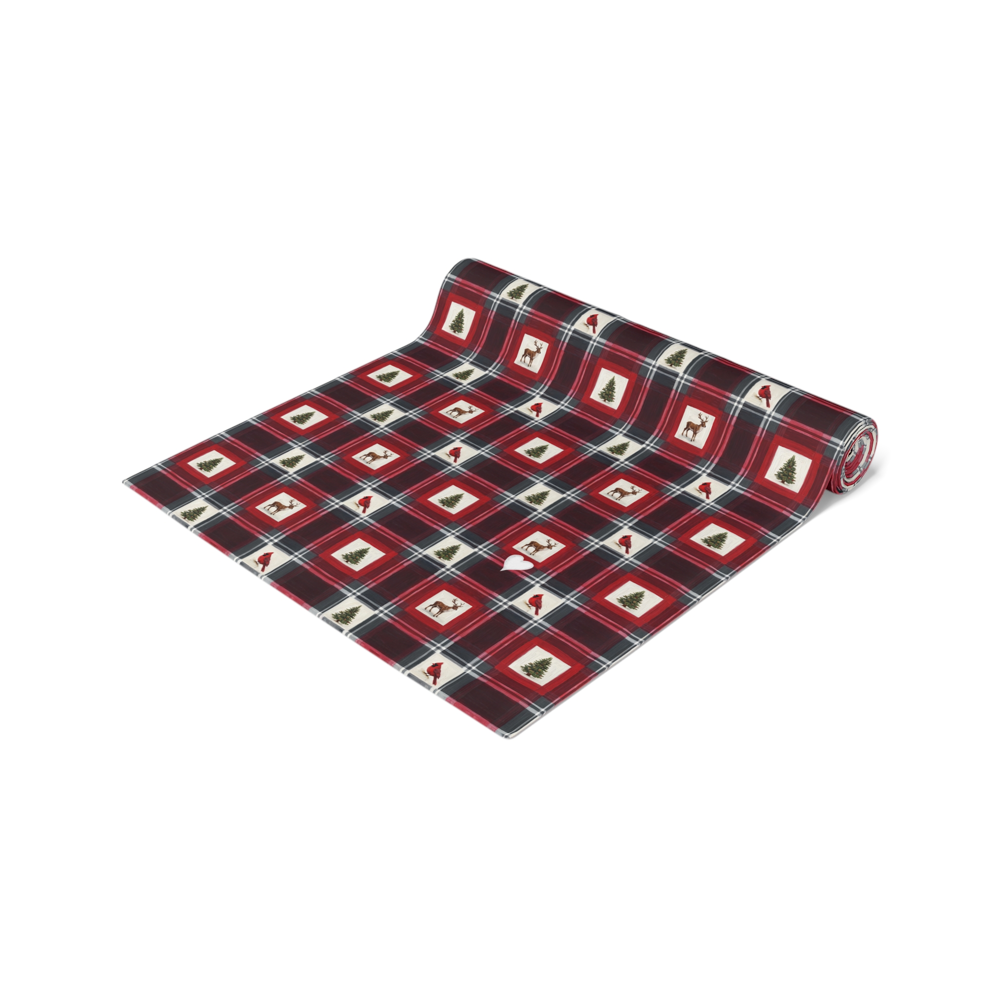 Buffalo Plaid Reindeer Table Runner, Red and Black Christmas Lodge Table Decor, Cabin Holiday Runner - Image 5