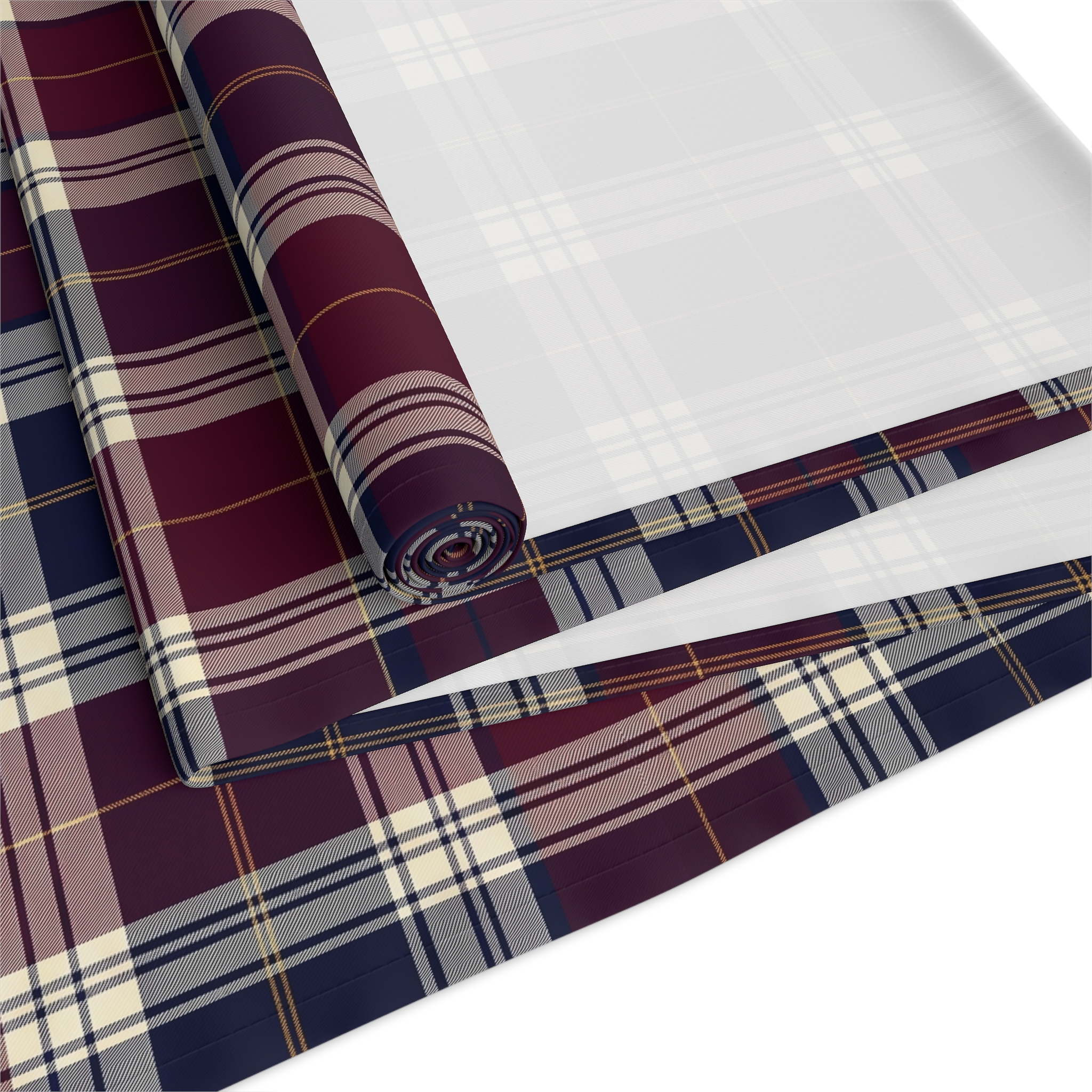 Burgundy and Navy Tartan Table Runner, Classic Plaid Holiday Table Decor, Christmas Dining - Image 4