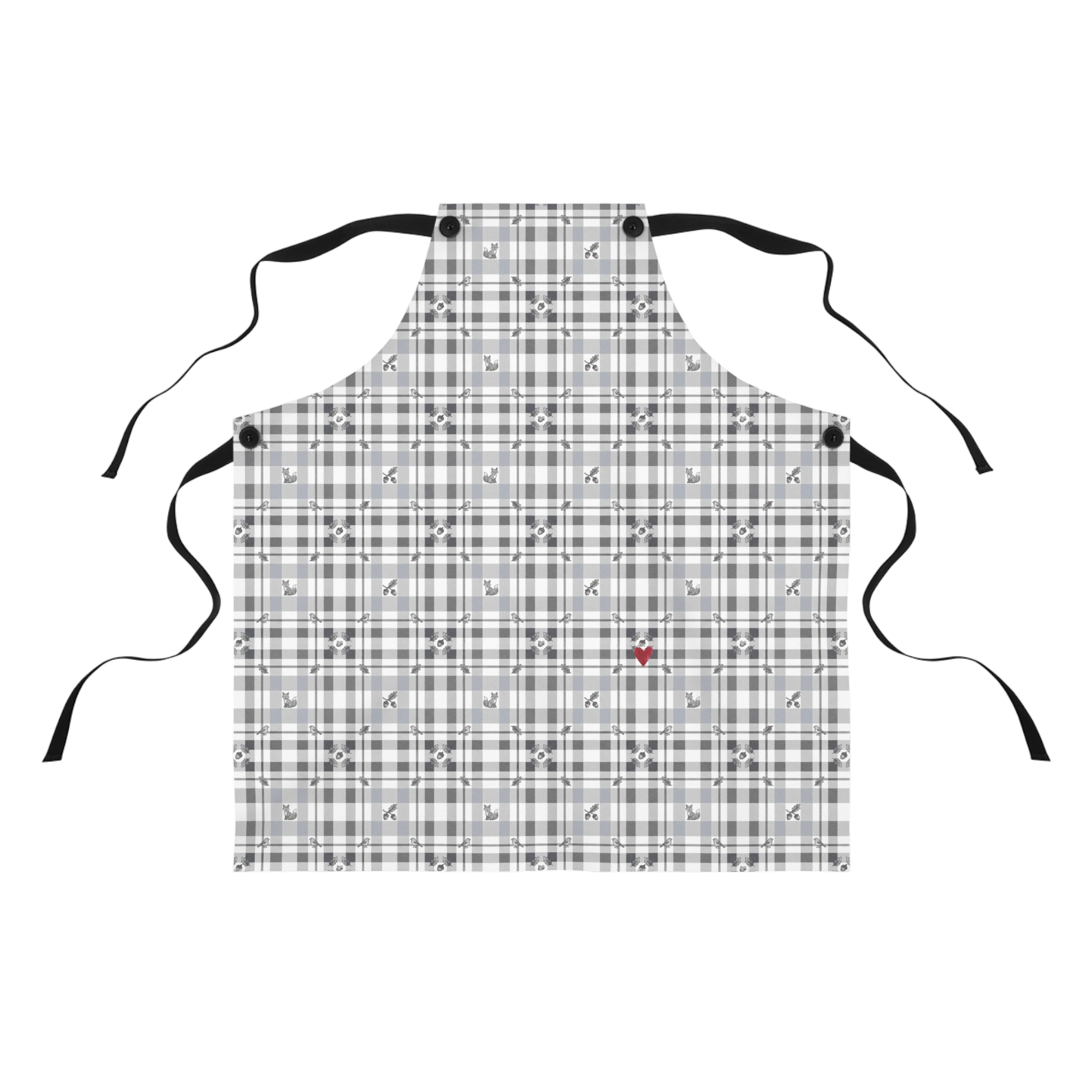 Woodland Grey Plaid Apron, Neutral Winter Kitchen Apron, Cabin Farmhouse Baking Gift - Image 5