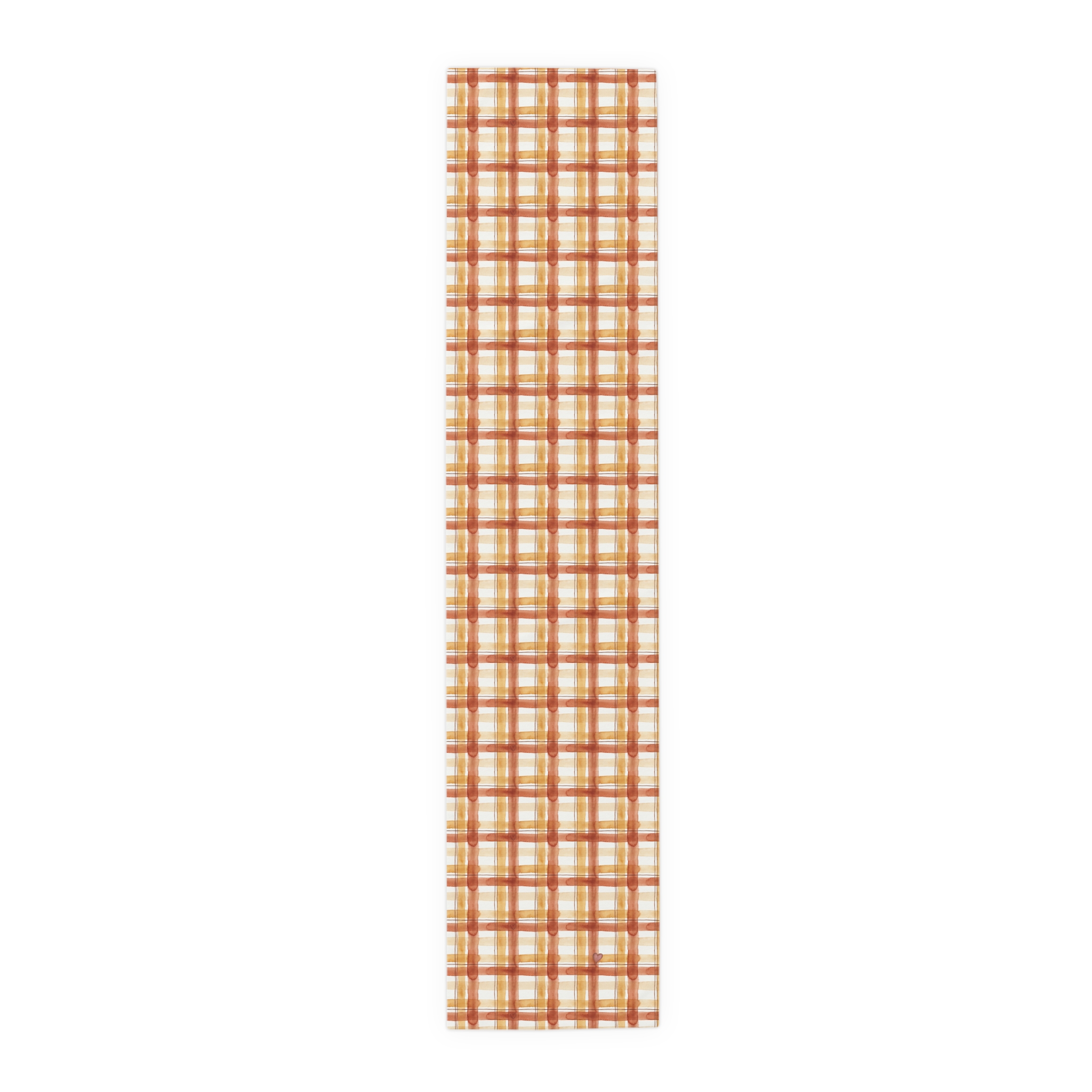 Rust Plaid Table Runner, Watercolor Terracotta Fall Table Decor, Farmhouse Thanksgiving Runner - Image 6