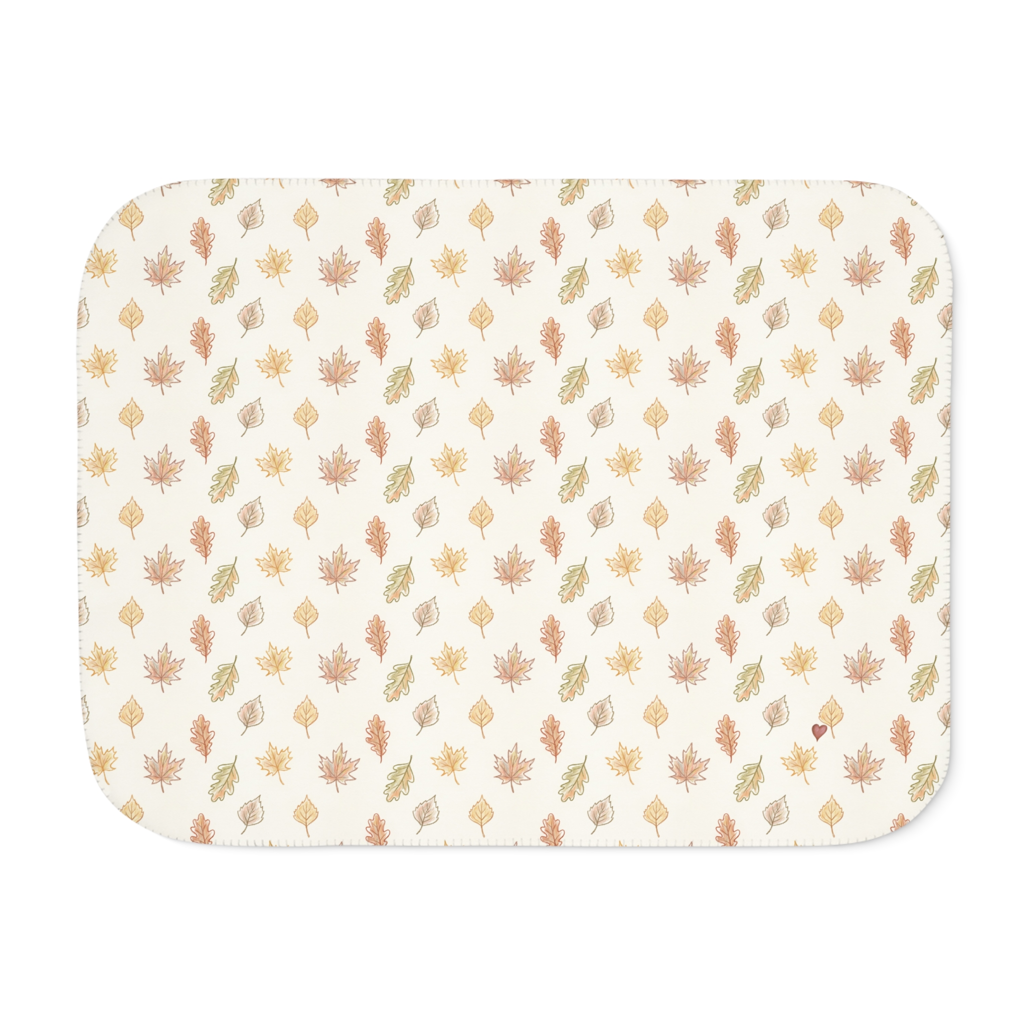 Autumn Leaves Sherpa Blanket, Neutral Fall Throw, Minimalist Cozy Autumn Blanket - Image 7