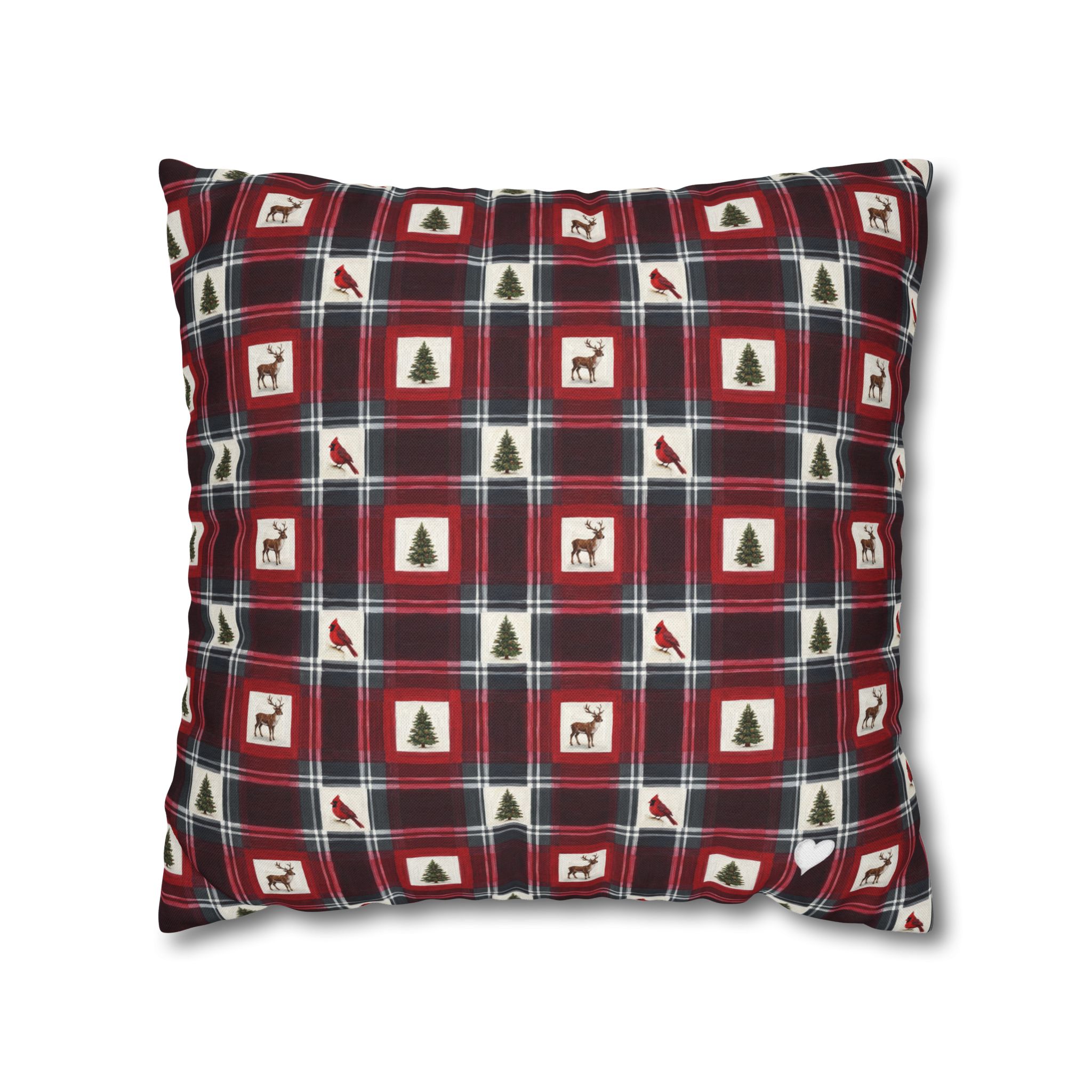 Buffalo Plaid Reindeer Pillow Cover, Red and Black Christmas Lodge Throw Pillow, Cabin Holiday Decor - Image 5