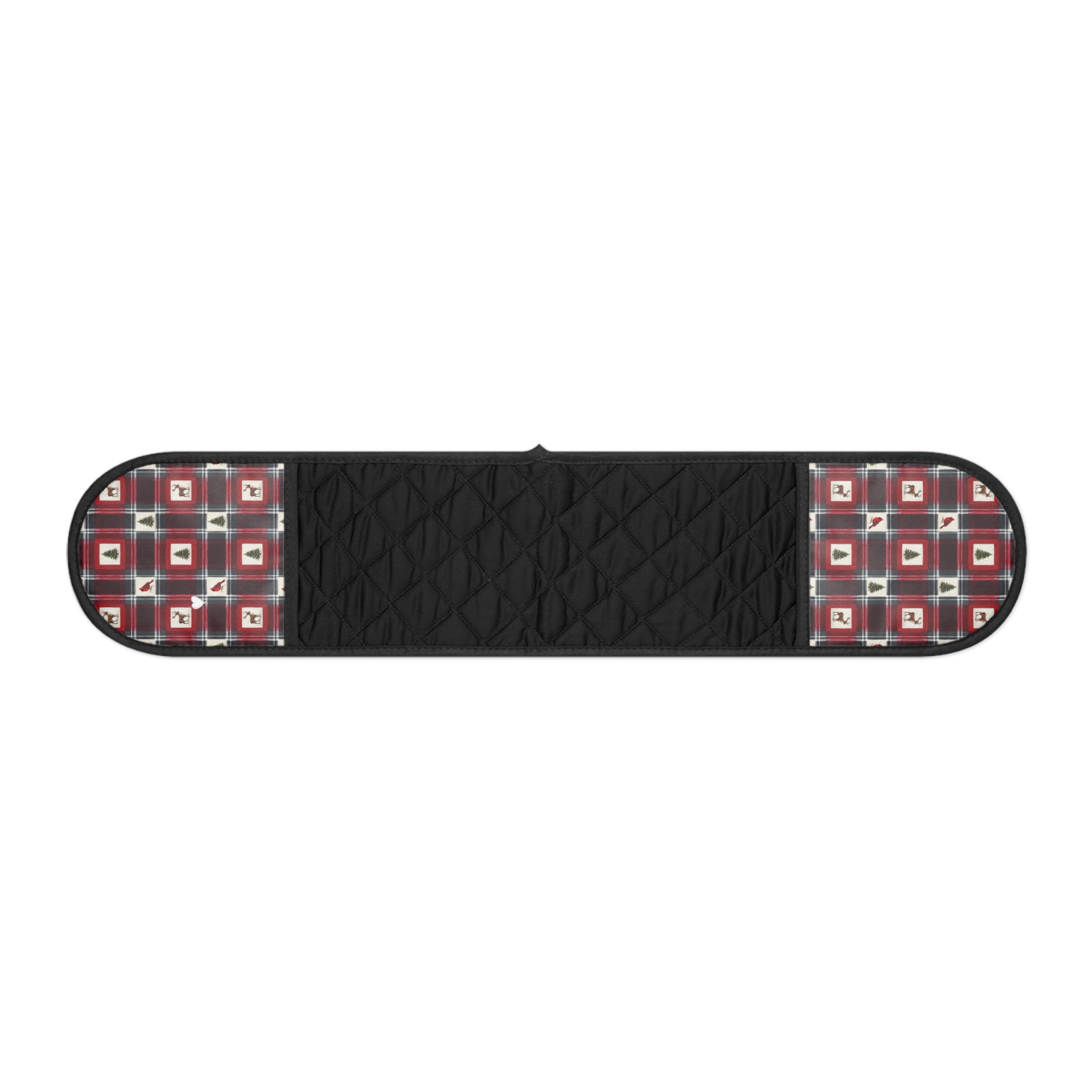 Buffalo Plaid Reindeer Oven Mitt, Red and Black Christmas Double Oven Glove, Cabin Baker Gift - Image 6
